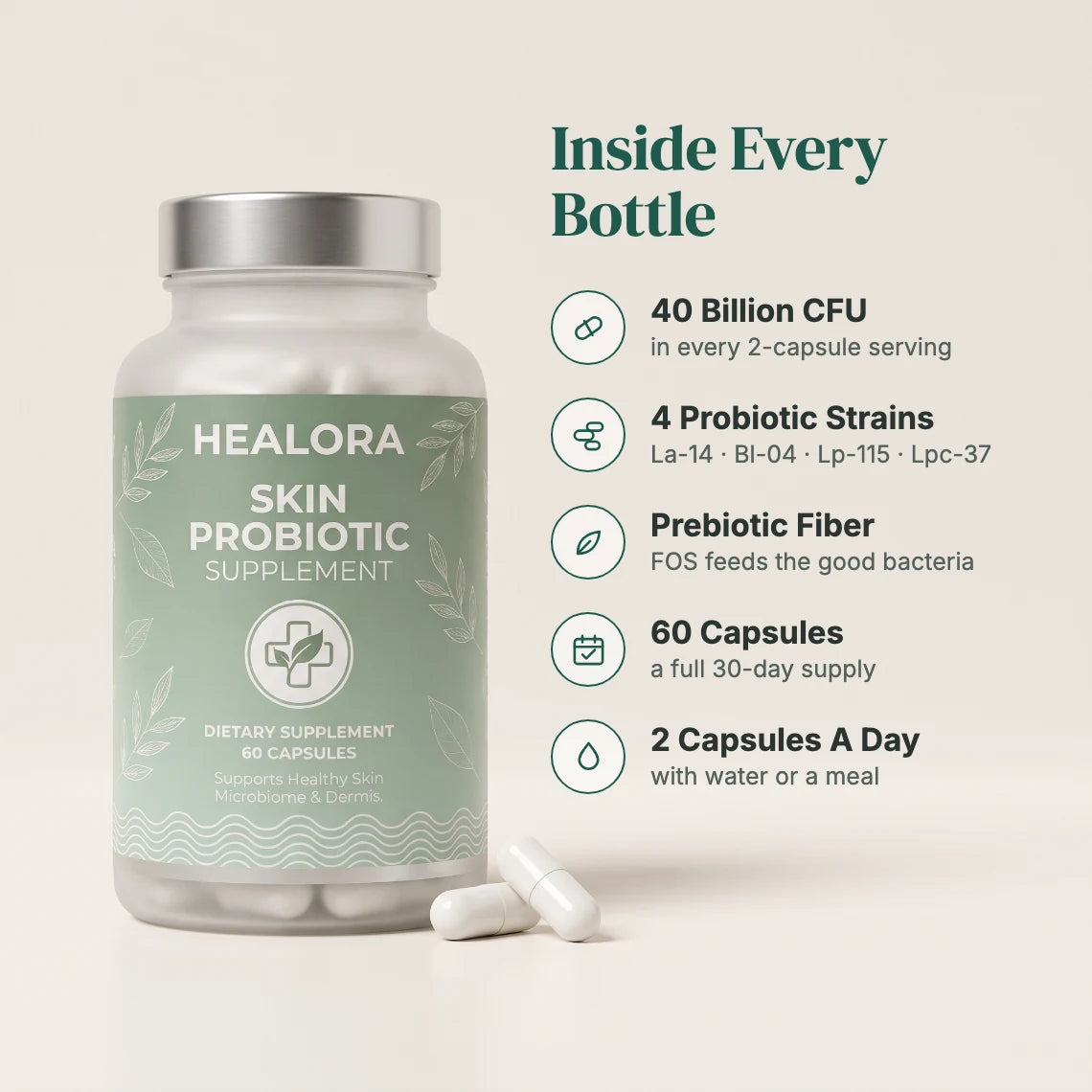 Healora Skin Probiotic Supplement
